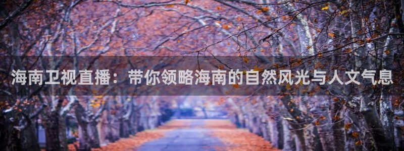 nba直播球神直播：海南卫视直播：带你领略海南的自然风光与人文气息